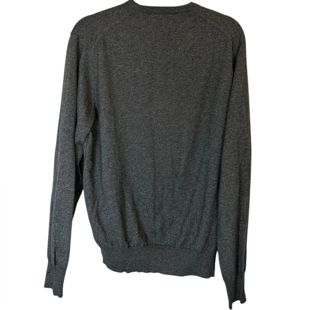 Loro Piana Charcoal Gray Silk & Cashmere V Neck Sweater Size 52